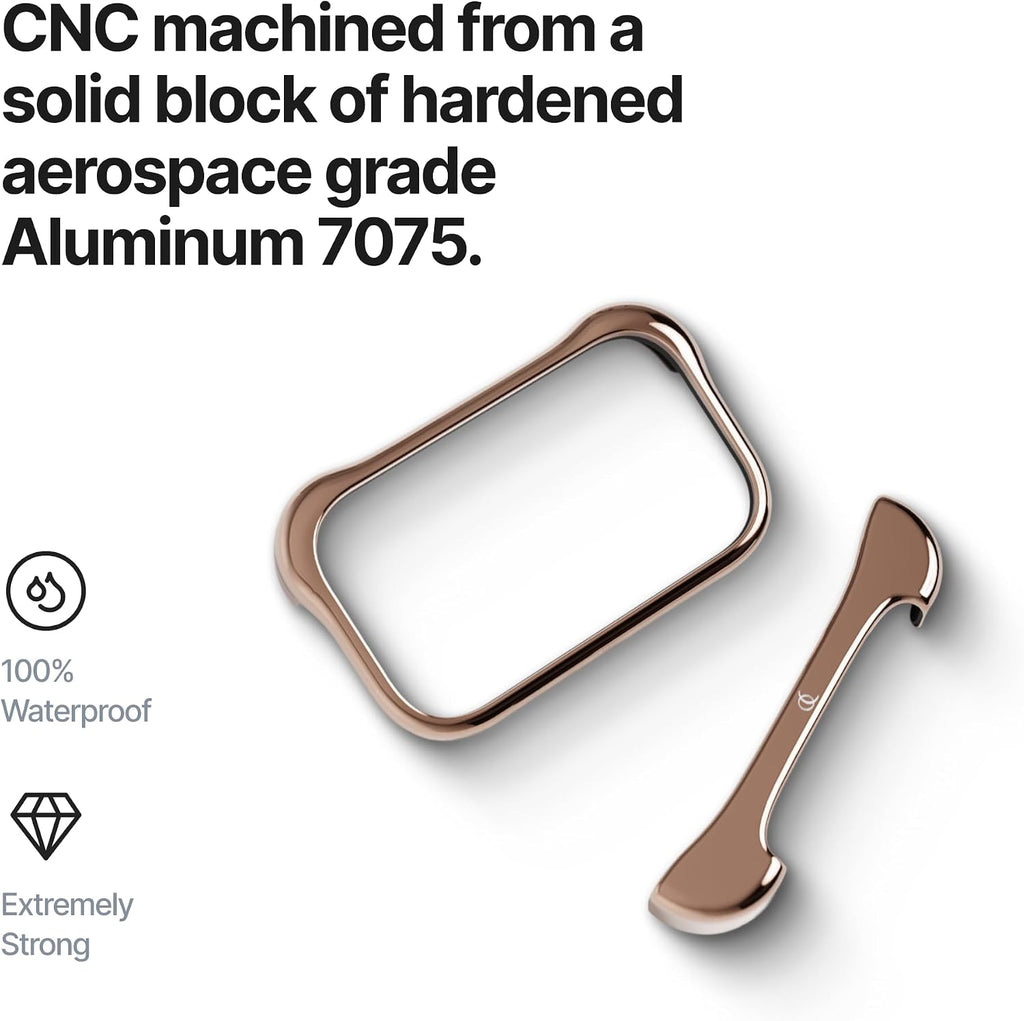 Arc Pulse Compatible with iPhone 17 Pro Max Phone Case (2025), Minimalist Protective Shock Absorption Aerospace Grade Aluminum Shells + Elastomer Inlays Easy Fit 6.9 inch Rose Bronze