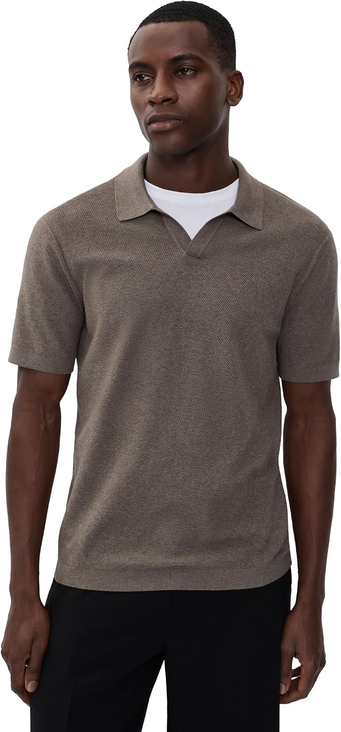Theory Men's Brenan Johnny Collar Polo in Fine Bilen