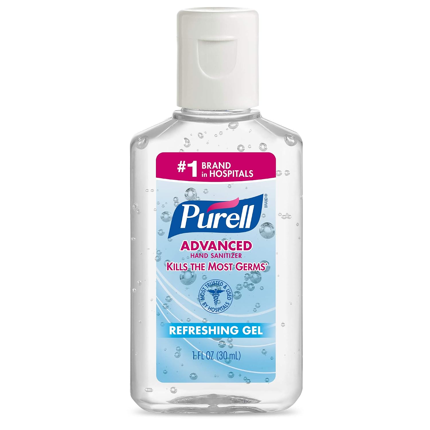Purell Advanced Hand Sanitizer Refreshing Gel, Clean Scent, 1 fl oz Travel Size Flip-Cap Bottle (Pack of 250) – 3901-2C-250