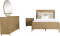 Coaster Home Furnishings Arini Coastal 4-Piece Bedroom Set Natural Cane Eastern King Size Panel Bed Frame 56-inch Headboard Sand Wash and Natural Cane 224300KE-S4