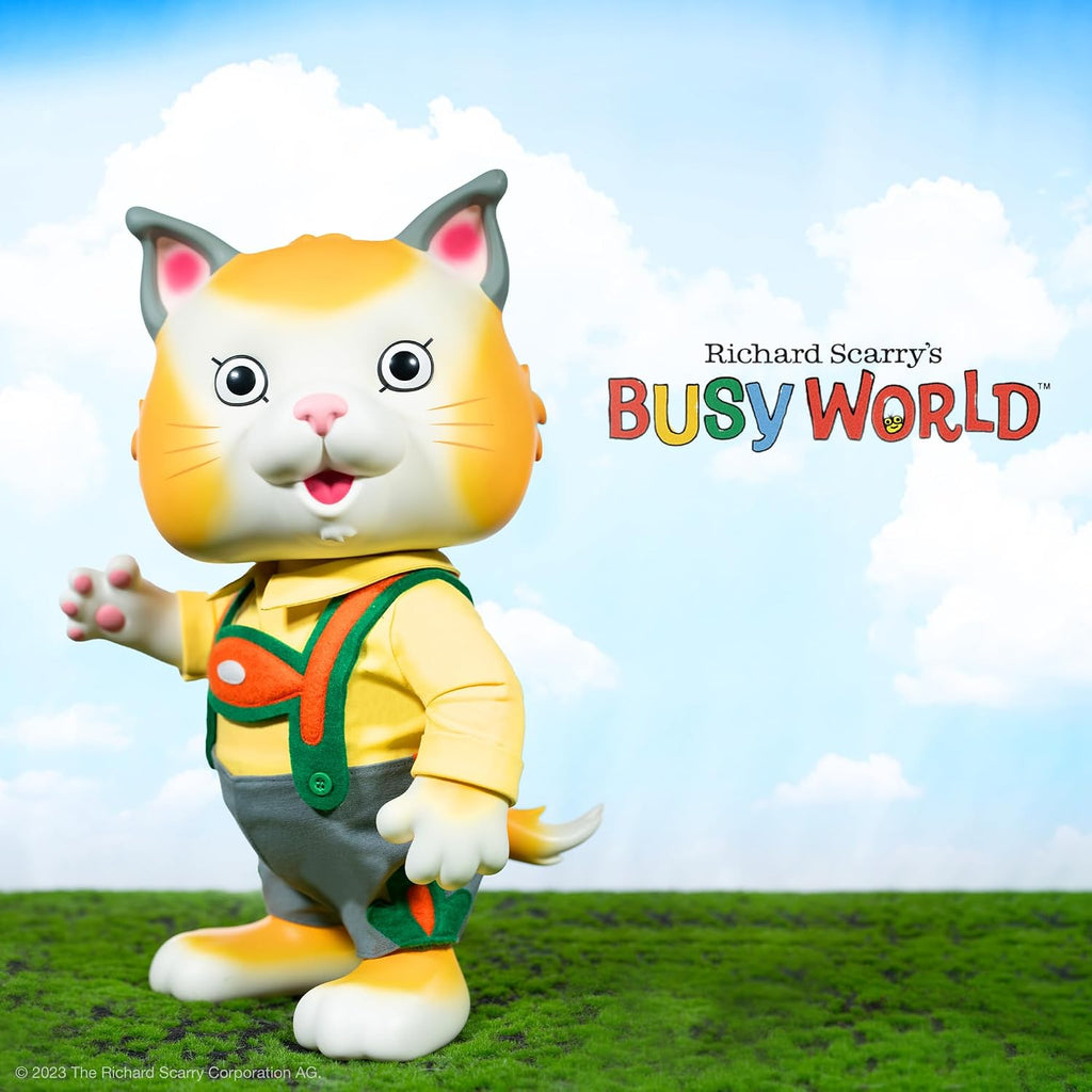 Super7 Supersize Richard Scarry Huckle Cat - 16' Richard Scarry Books Action Figure with Fabric Clothing Collectibles and Retro Toys