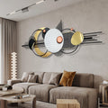 Metal Wall Art, Black and White Gold Wall Sculptures, Minimalist Geometric Decor, 3D Large 59'*21' Wall Art for Living Room Bedroom Bathroom Study Modern Wall Decor, Home Hanging Wall Sculpture