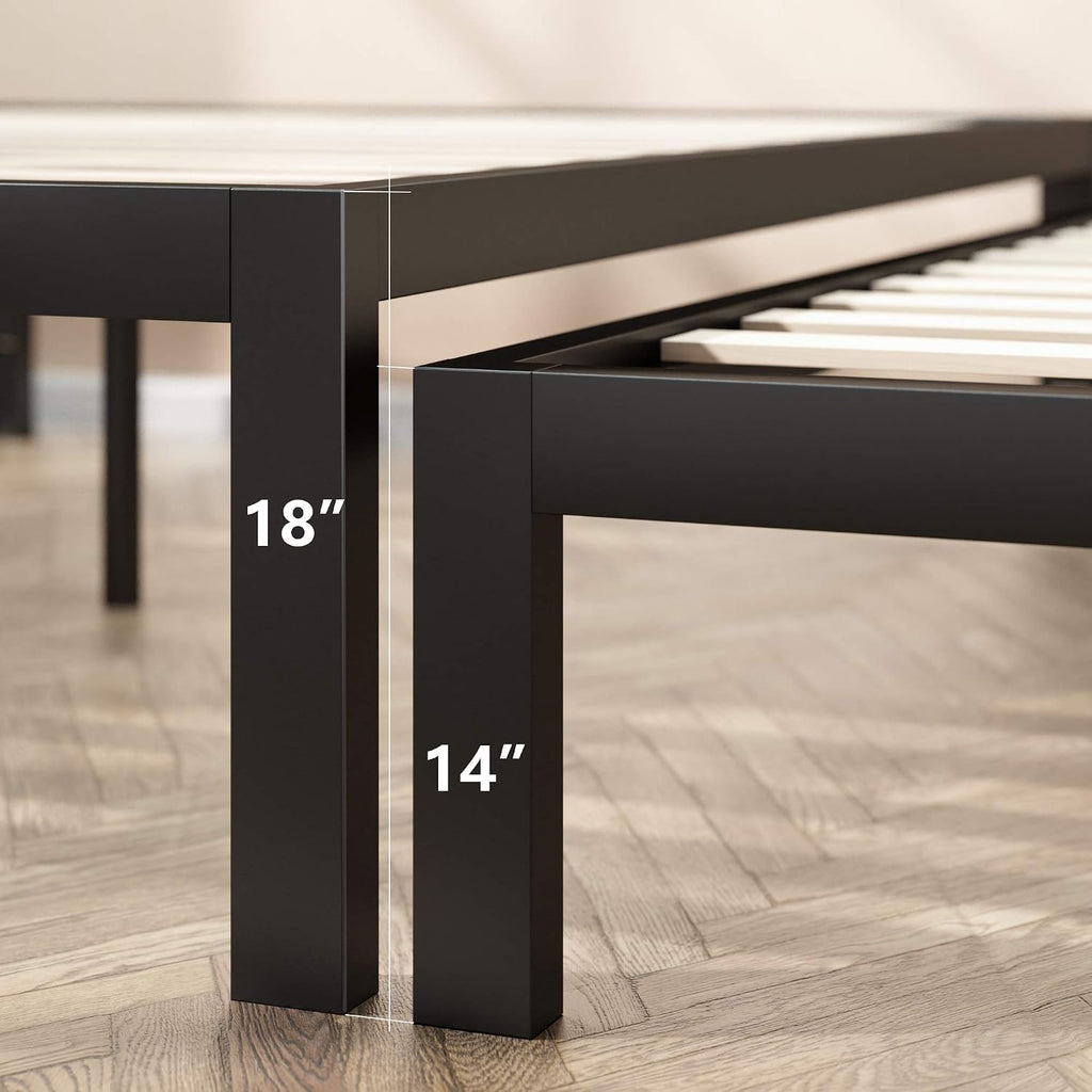 ZINUS Lorrick Metal Platform Bed Frame, Mattress Foundation, Easy, Bolt Free Assembly, Queen, Black