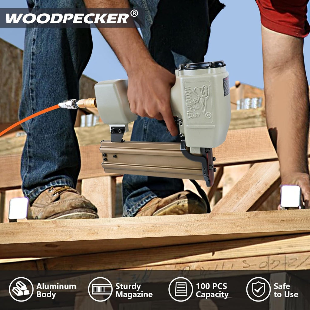 WOODPECKER ST64 Pneumatic Concrete T Nailer Kit with 2-Inch (50mm) T Nails × 800PCS