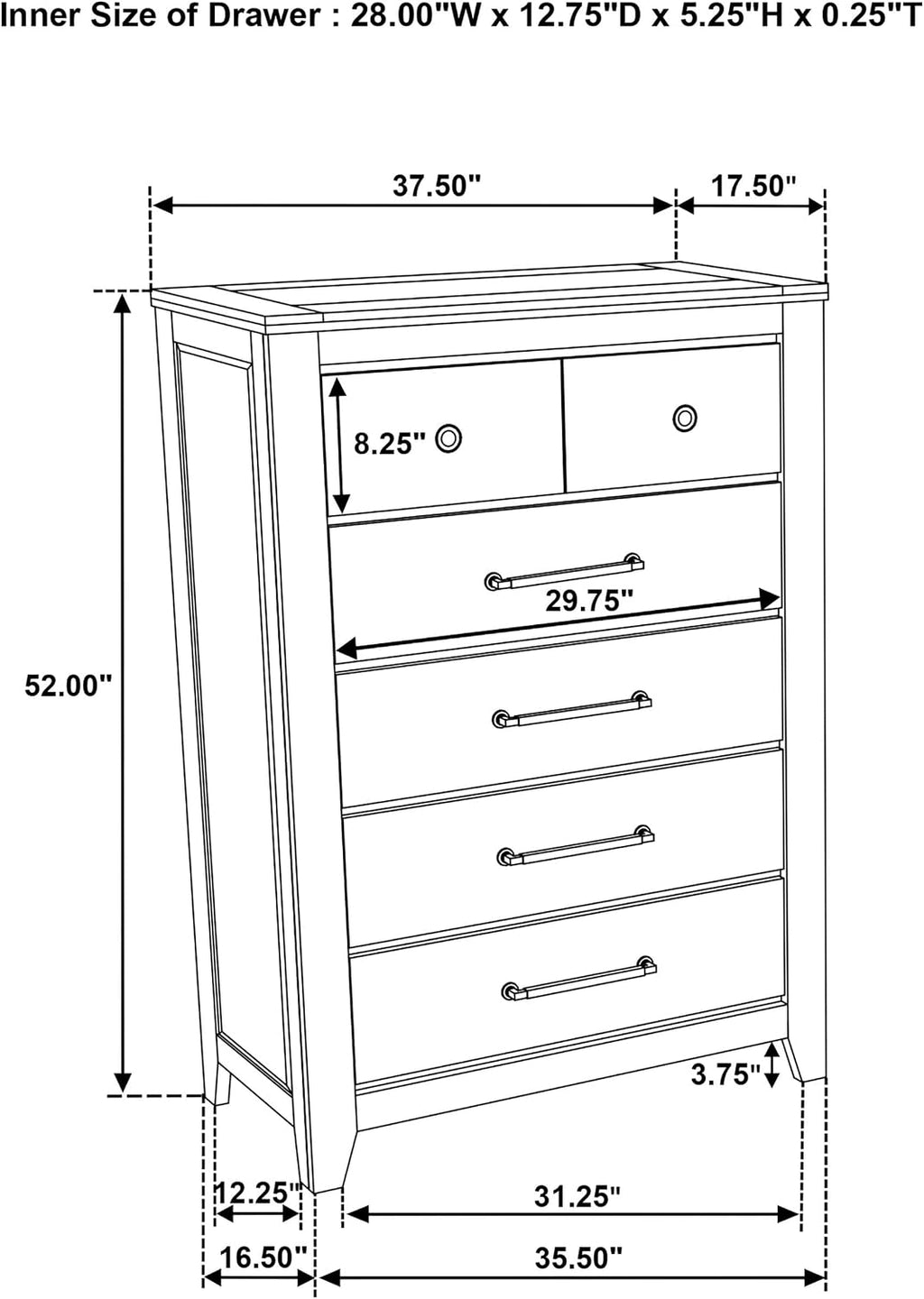 Coaster Home Furnishings - Hazlewood - Wood - 5-Piece Bedroom Set with Storage Bed, Rustic Style, Oak Grain and Round Knobs - Bedroom - Eastern King Size - Vineyard Oak - 207530KE-S5