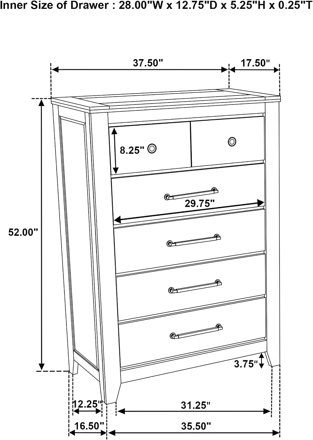 Coaster Home Furnishings - Hazlewood - Wood - 5-Piece Bedroom Set with Storage Bed, Rustic Style, Oak Grain and Round Knobs - Bedroom - Eastern King Size - Vineyard Oak - 207530KE-S5