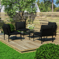 5 Piece Patio Lounge Set with Cushions Black PVCqueen Bed Frame with headboard Queen Size Bed Frame King Size Bed Frame King Platform Bed Frame Metal Bed Frame Queen Size