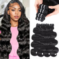 16A Raw Human Hair Bundles,4 Bundles 14 16 18 20 Inch Body Wave Bundles Human Hair,100% Unprocessed Brazilian Virgin Hair,Quick Weave,Hair Extensions Natural Black For Women,3X Longer Lifespan