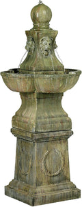 Royal Lion 54' High Large Italian Outdoor Decor Faux Stone Floor Fountain Standing Pedestal Tall Bubbler Water Feature for Outside Garden Patio Yard Backyard Porch Deck Relaxation - John Timberland