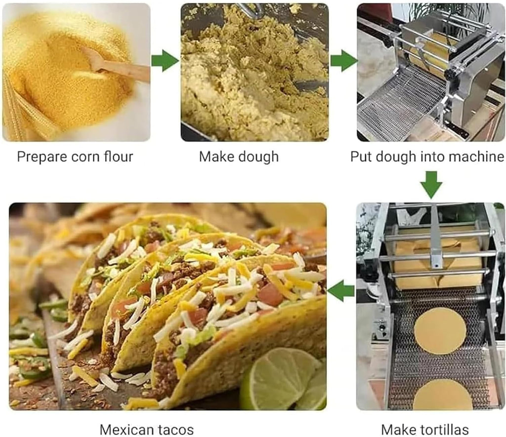 KEhtu Automatic Burrito Machine, Commercial Tortilla Making Machine, 1800 Pcs/h, Uniform Size, Save Time and Effort, Suitable for Tortilla Machine in Factories, Hotels, Restaurants