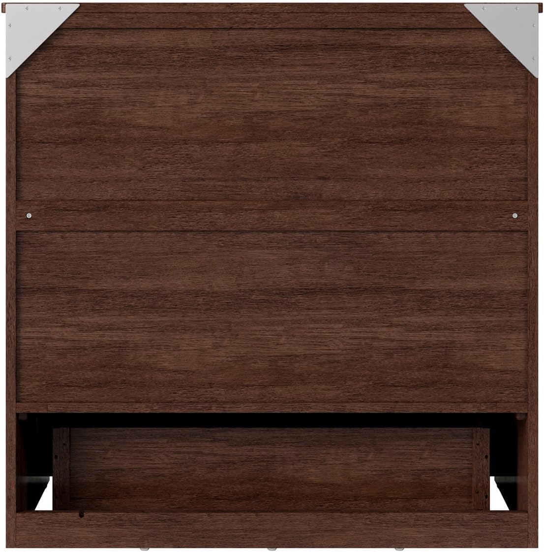 AFI, Northfield Murphy Bed Chest Twin XL with 6' Mattress, Storage Drawer & Built-in USB Charger, Burnt Amber
