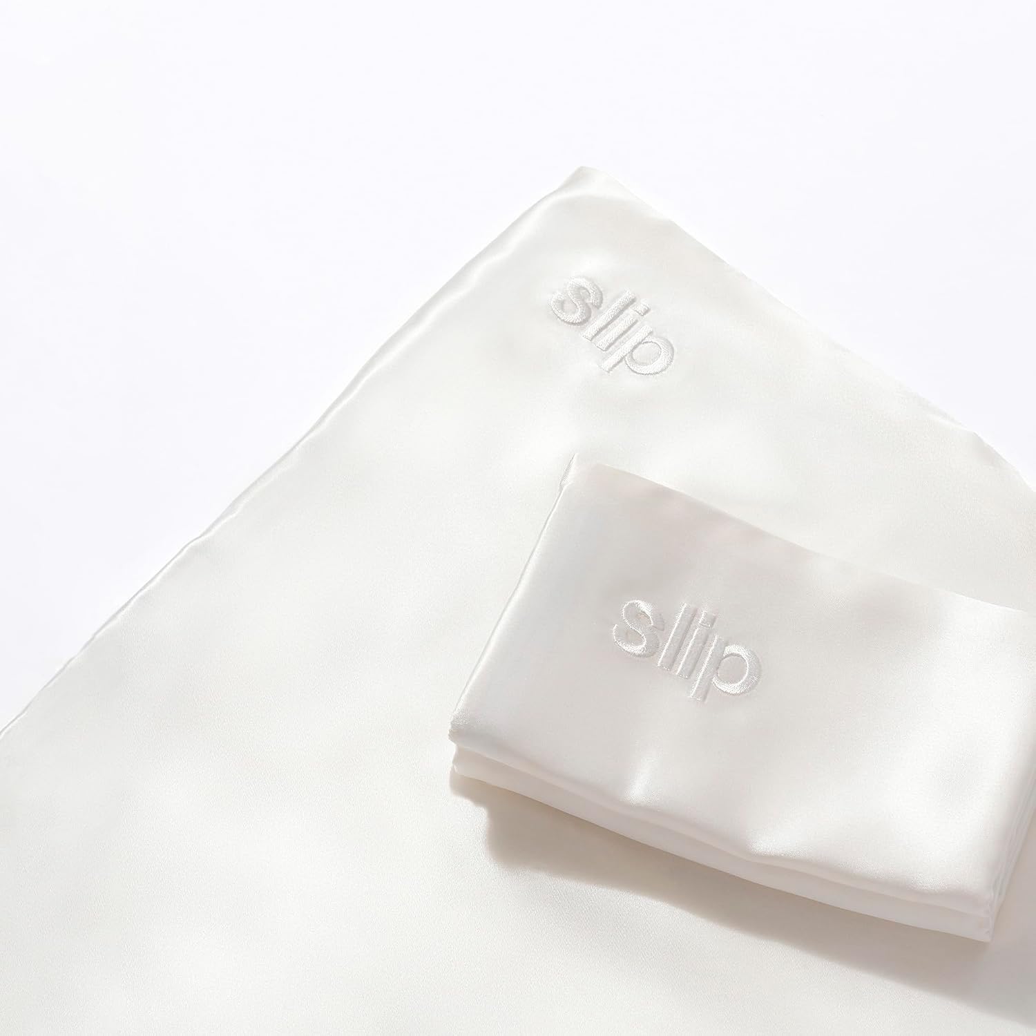 slip The Original King Silk Pillow Case Duo - 100% Pure 22 Momme Mulberry Silk - King Standard Size - Anti-BedHead, Anti-Sleep Crease, White (20' x 36')