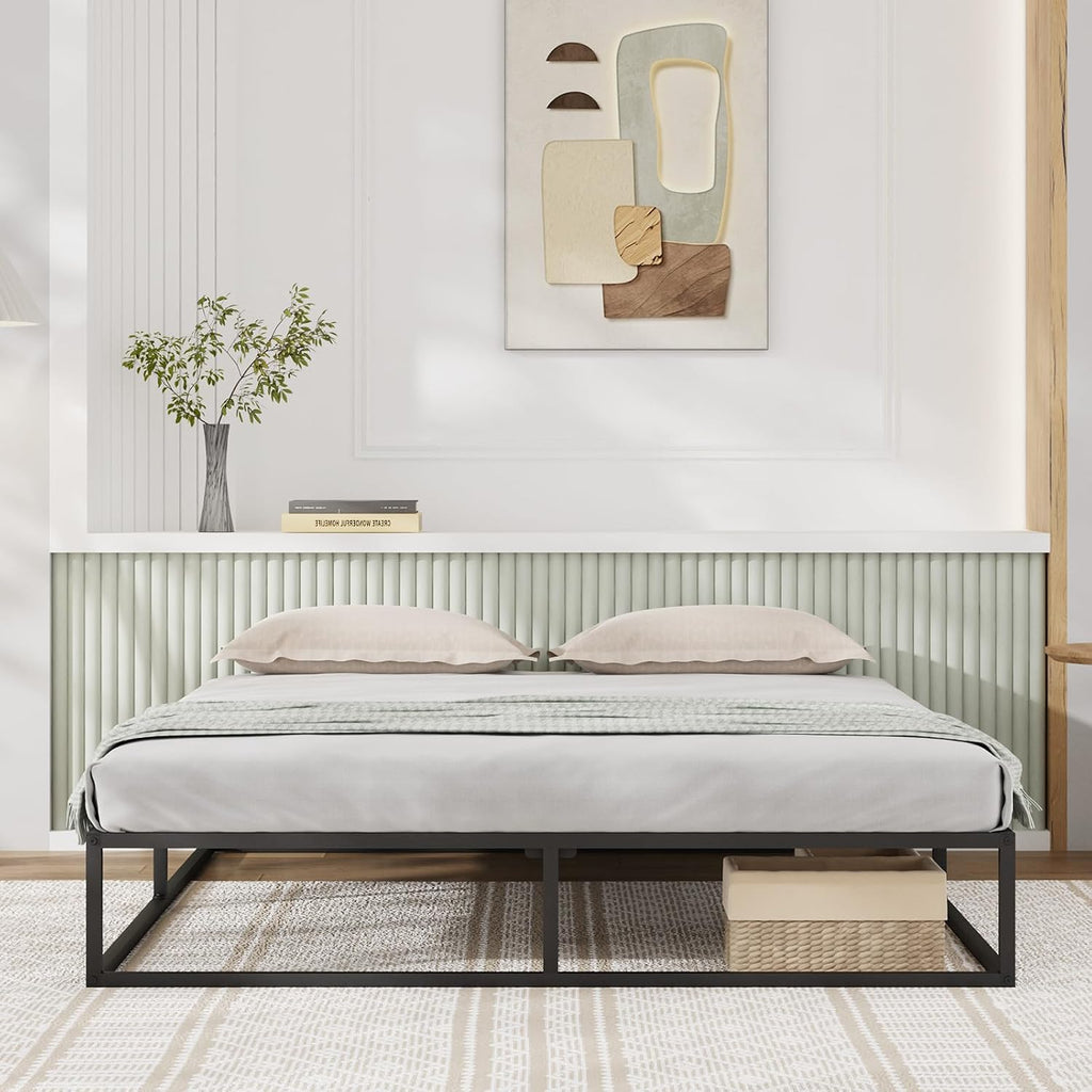 Novilla Ful Size Bed Frame, Metal Platform Bed Frame, Sturdy Metal Bed Frame, Wood Slats Support, No Box Spring Needed, Durable and Safe, Easy Assembly, Black