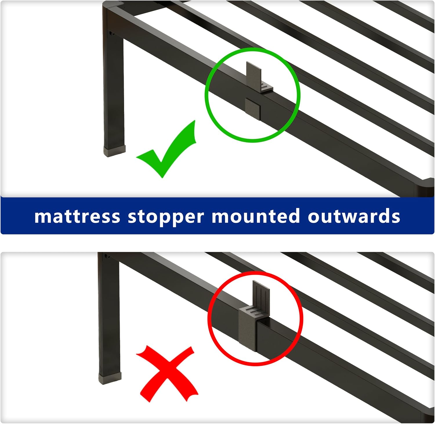 yookare King Platform Bed Frame,14' Heavy Duty Metal Mattress Foundation, Rounded Safety Corners & Recessed Legs,Mattress Retainers,Easy Assembly,Noise Free Steel Slat Support,No Box Spring Needed