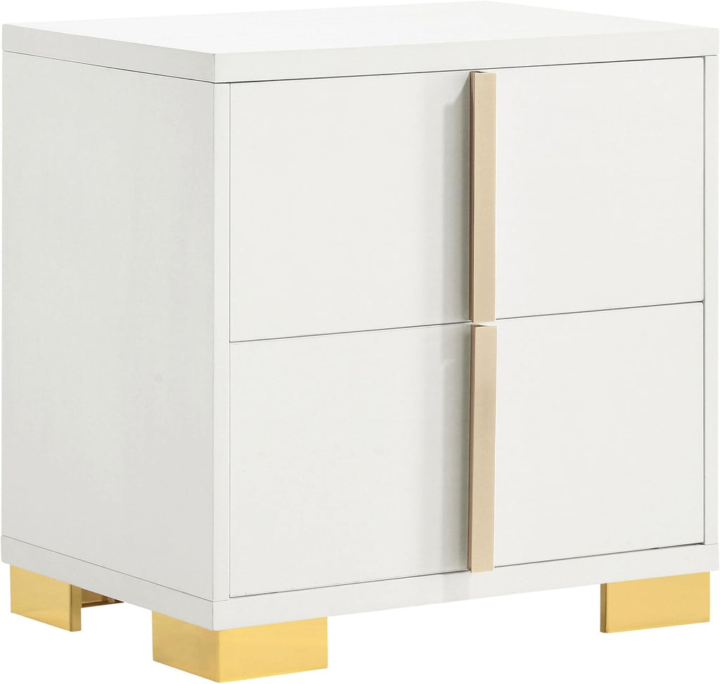 Coaster Home Furnishings Marceline Contemporary 5-Piece Bedroom Set Queen Size LED Panel Bed Frame 51-inch Headboard White 222931Q-S5
