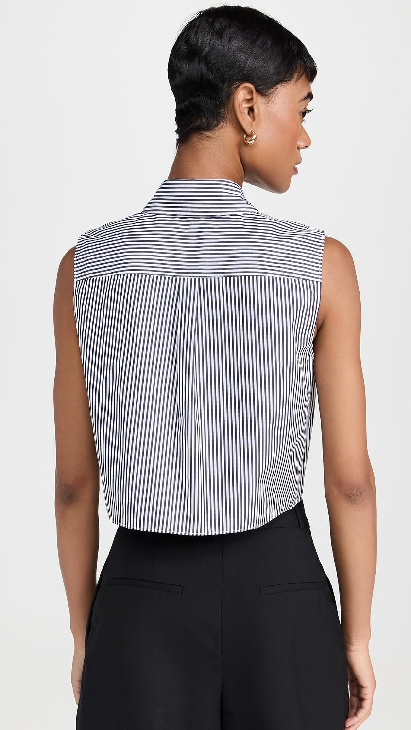 Theory Women's Sleeveless Crop Classic Shirt