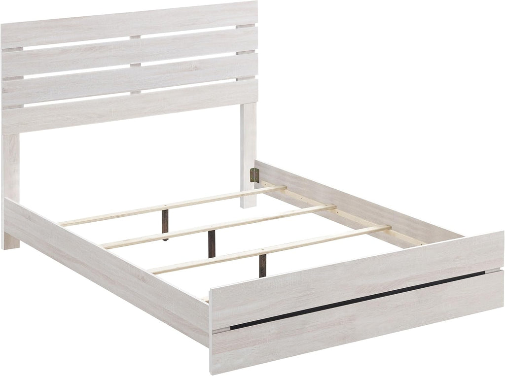 Coaster Home Furnishings Brantford Farmhouse 5-Piece Bedroom Set Queen Size Panel Bed Frame 52-inch Headboard Coastal White 207051Q-S5