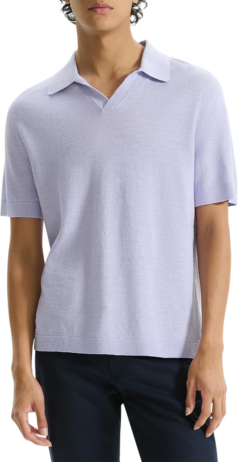 Theory Men's Brennan Polo in Pacific Linen
