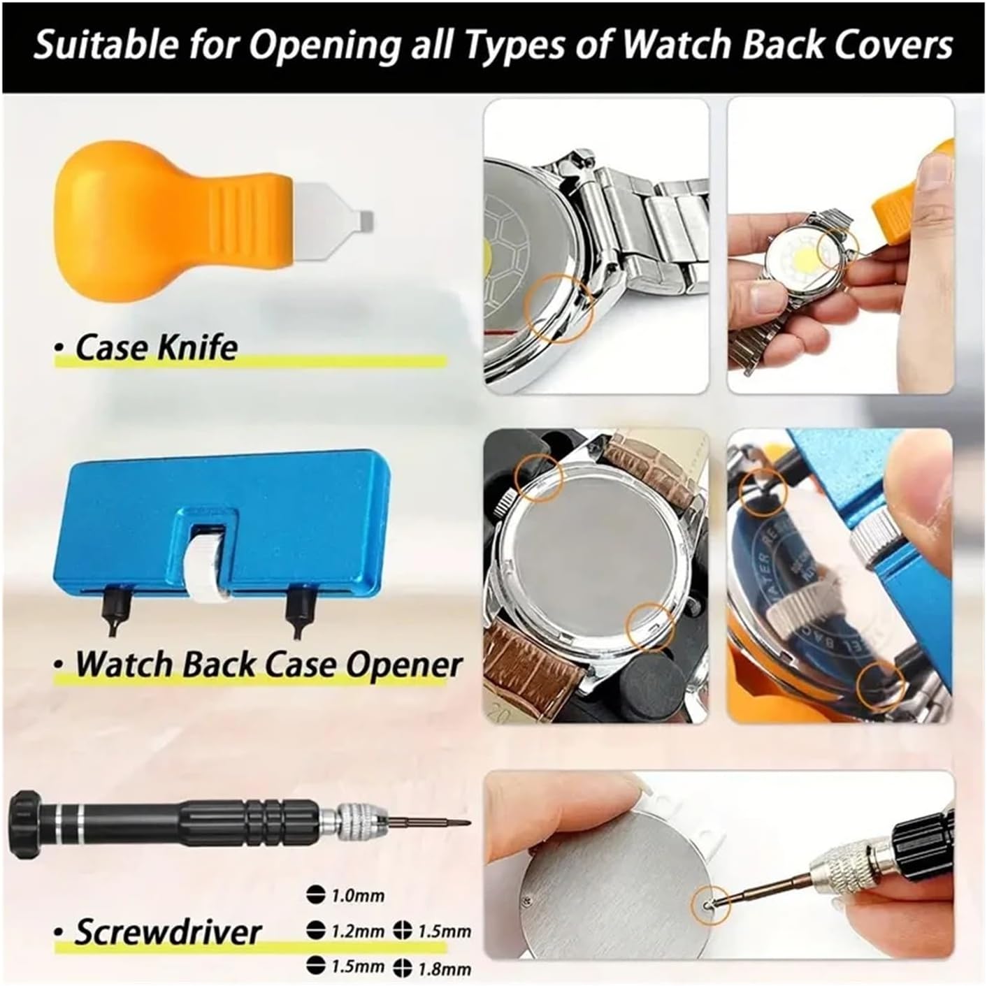44 Pieces of Watch Repair Kit, Replacement, Strap Tool, Screwdriver Professional Re