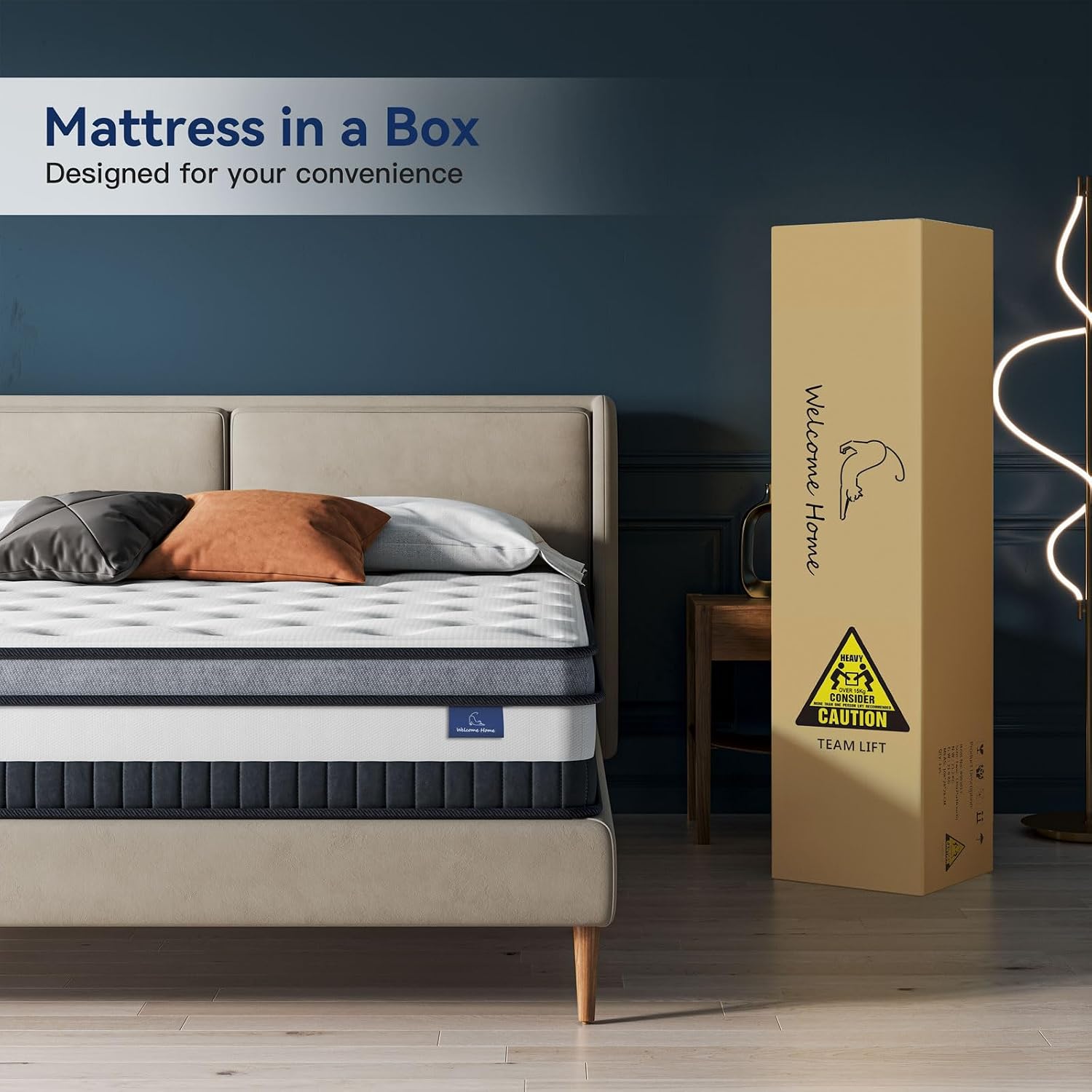Vesgantti Queen Mattress 10 Inch Innerspring Multilayer Hybrid Queen Mattress - Ergonomic Design with Memory Foam and Pocket Spring Mattresses Queen Size - Box Top Series Medium Firm Feel