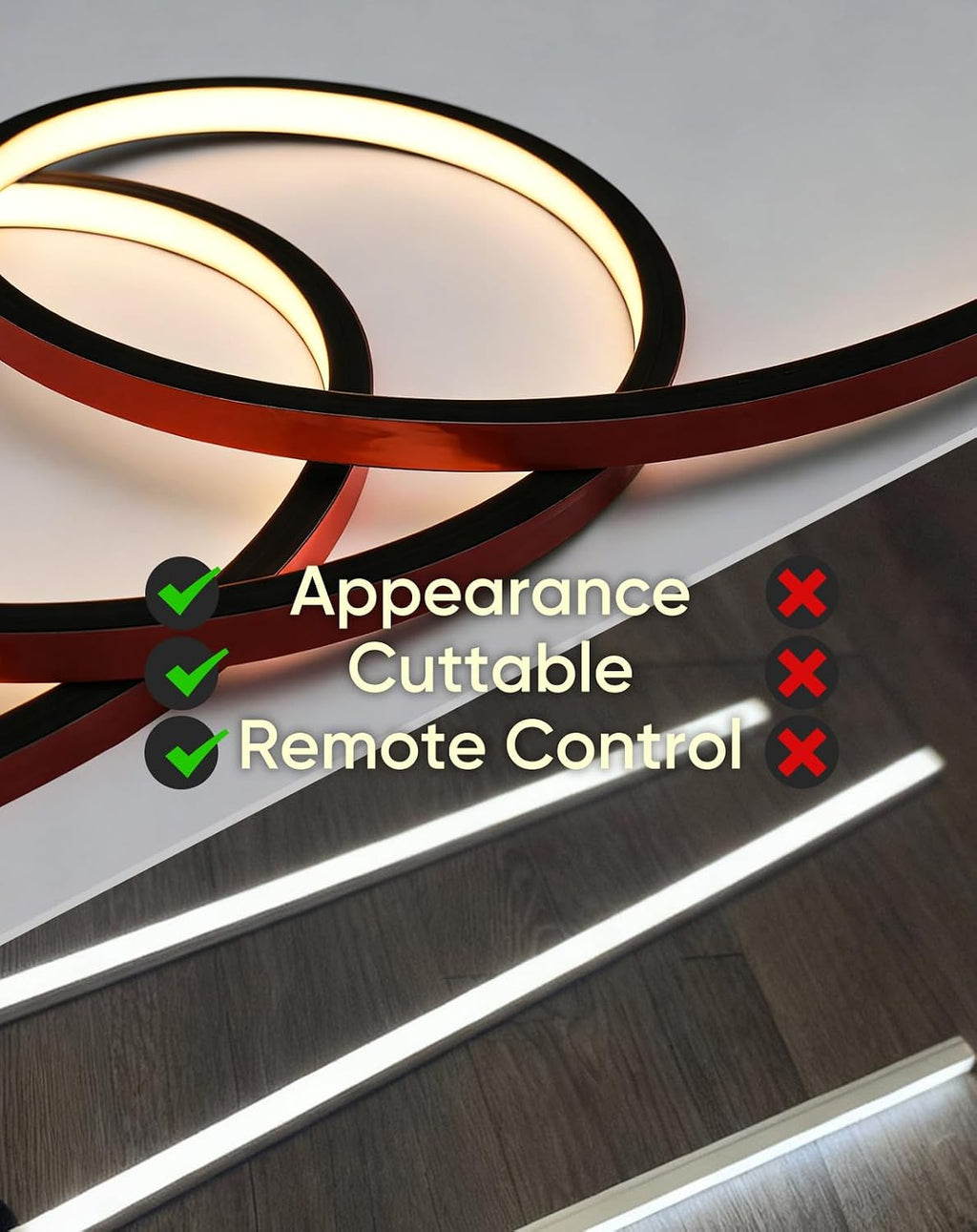 LED Recessed Light Kit, Flexible & Cuttable 3000K Warm White Retrofit Kit LED Light,Dimmable Self-Adhesive Strip Lights for Wood Slat Walls, Accent & Acoustic Panels (7.87ft),24V,UL Listed
