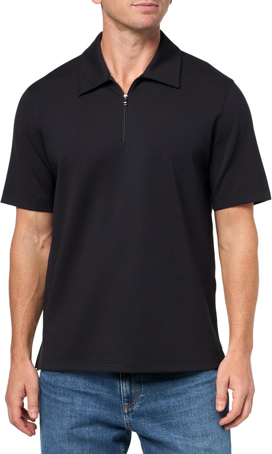Theory Men's Ryder Quarterzip Polo in Relay Jersey