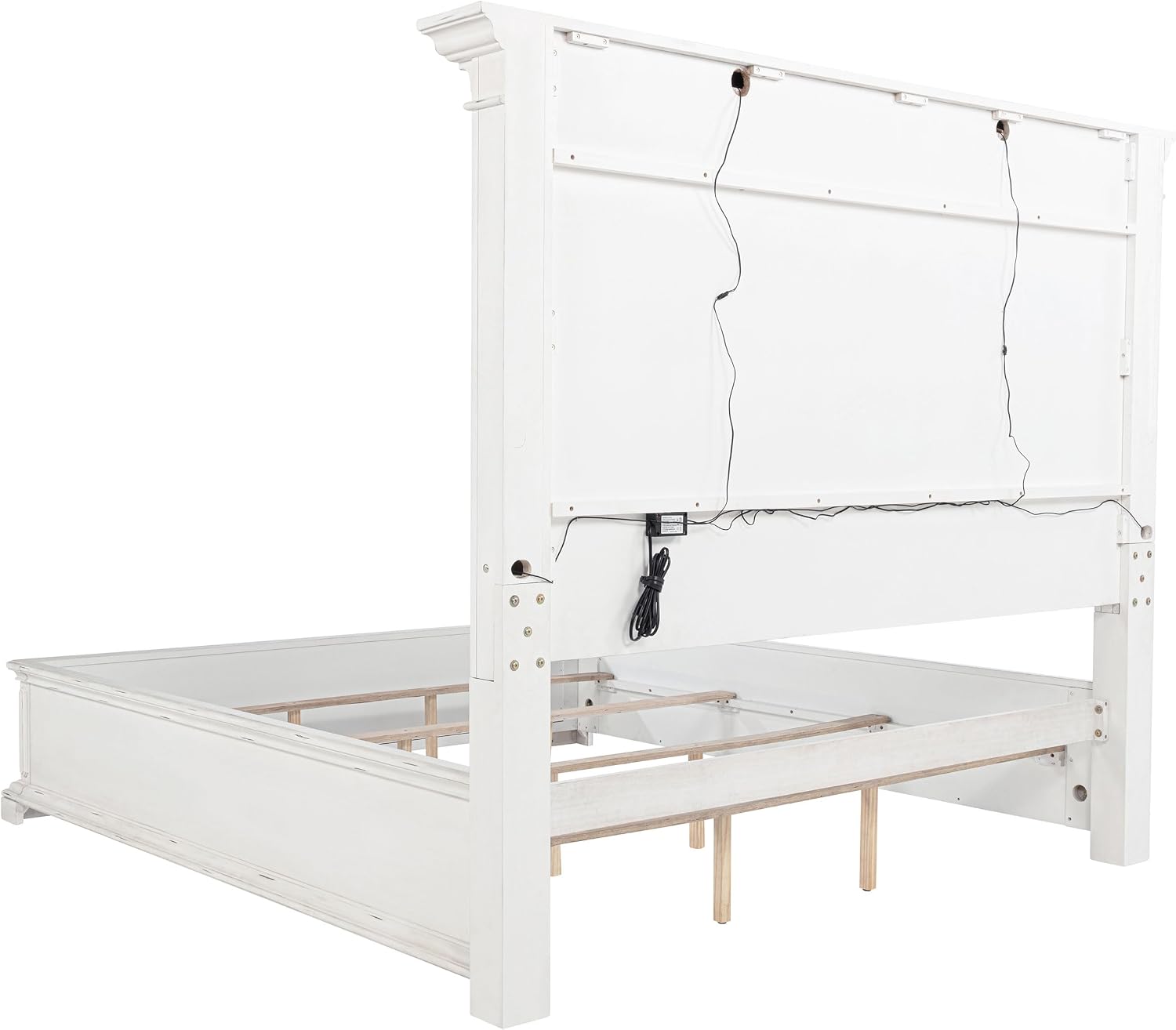 Coaster Home Furnishings - McKinney - Wood - 5-Piece Bedroom Set with Crown Moldings and USB Ports - Bedroom - Queen Size - Vintage White - 215871Q-S5