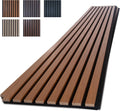 NeatiEase Wood Panels for Wall, 4-Piece 96' x 12.6' Soundproof Wood Slat Wall Panel for Interior Wall Decor Noise Cancelling, Acoustic Wall Panels, Sound Absorbing Panel (Teak)