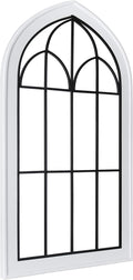 Kate and Laurel Rennell Farmhouse Wall Plaque, 26.5 x 48, White, Wood and Metal Arched Wall Decor