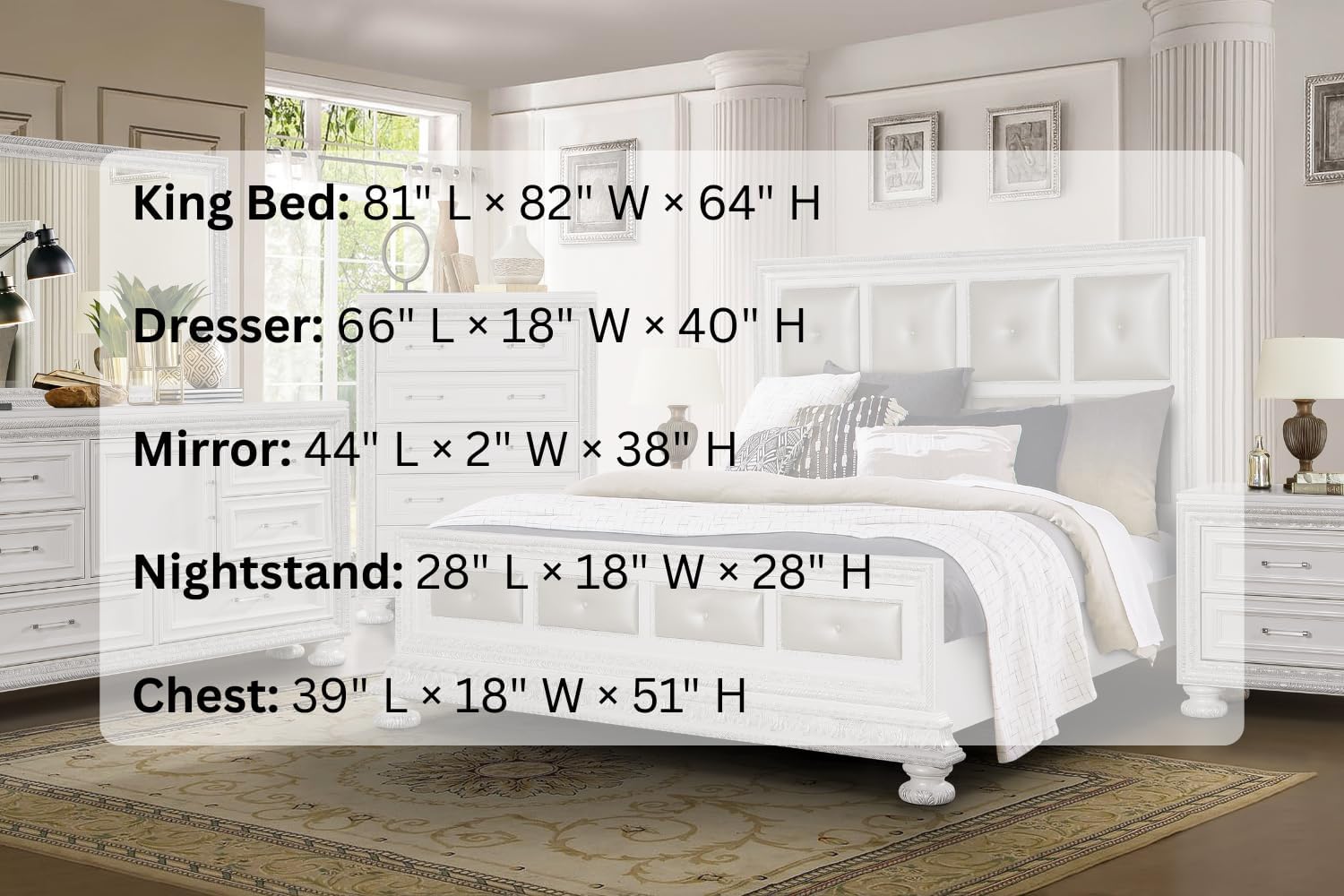 First of a Kind Penta Contemporary 5 Piece King Bedroom Set with Upholstered Headboard Modern Structured Design Coordinated Furniture Collection