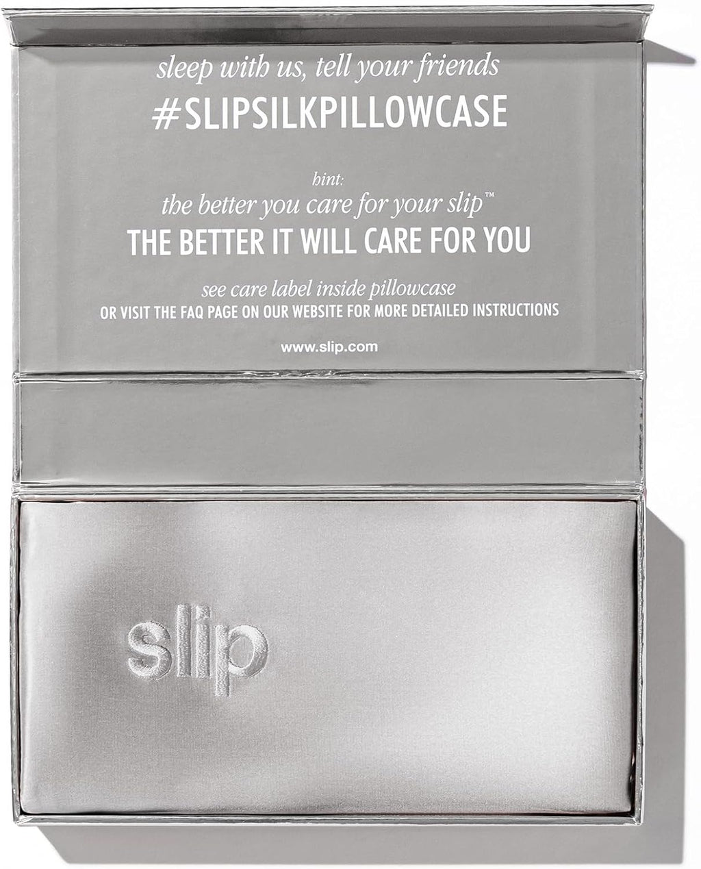 slip King Pure Silk Pillow Case - 100% Pure 22 Momme Mulberry Silk - King Size Standard Pillow Case -Anti-BedHead, Anti-Sleep Crease, Silver (20' x 36')