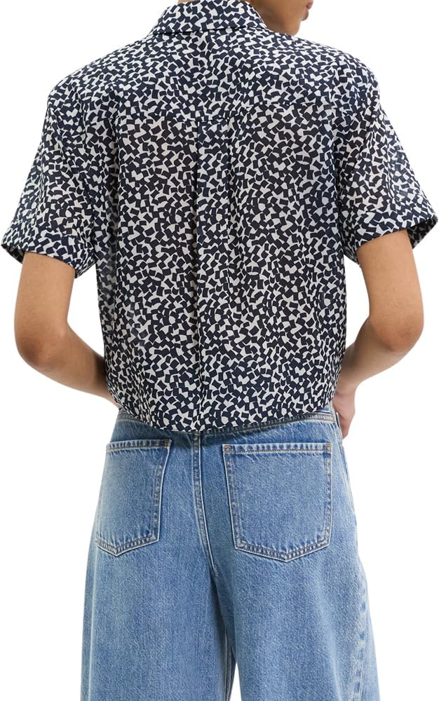 Theory Women's Tie Front Ss Bl
