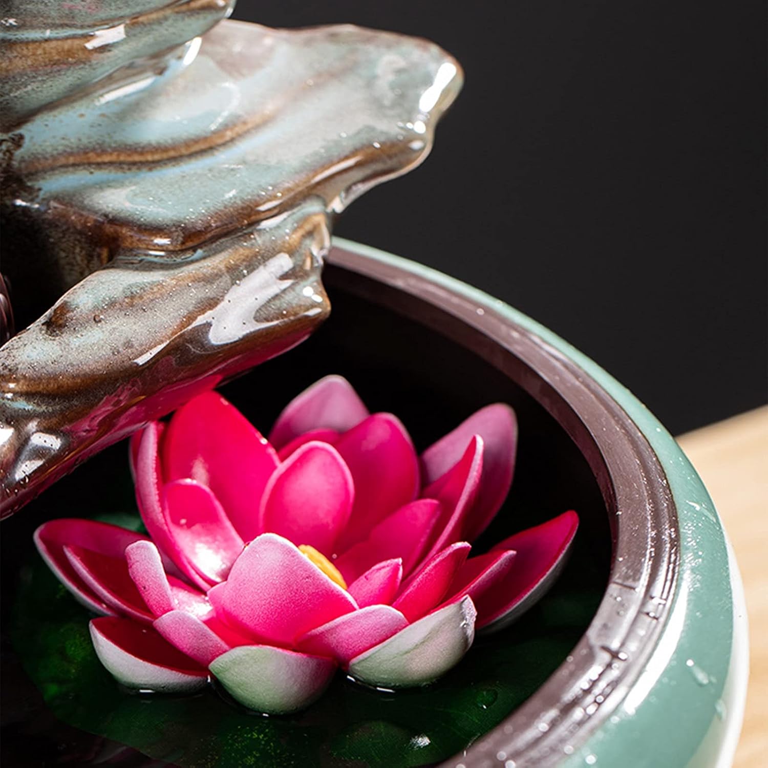 Indoor Waterfall Fountain Tabletop Fountain Waterfall Creative Fountain Office Desktop Decoration Home Living Room Fish Tank Decoration Opening Gift Tabletop cor (B)
