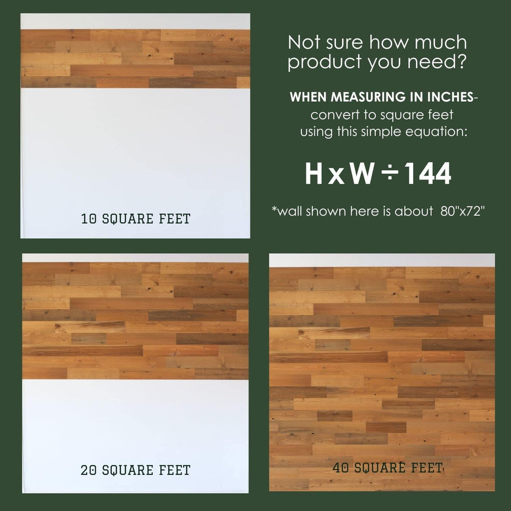 Timberchic Reclaimed Wood Wall Panels – Peel and Stick Planks for Accent Walls – Rustic Home Décor Sample Pack (3', 4', 5', Assorted Colors)