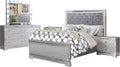 simple relax 5 Piece Queen Size Bedroom Set, Silver