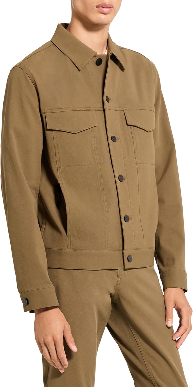 Theory Men's River Jacket in Neoteric Twill, Duffle, M