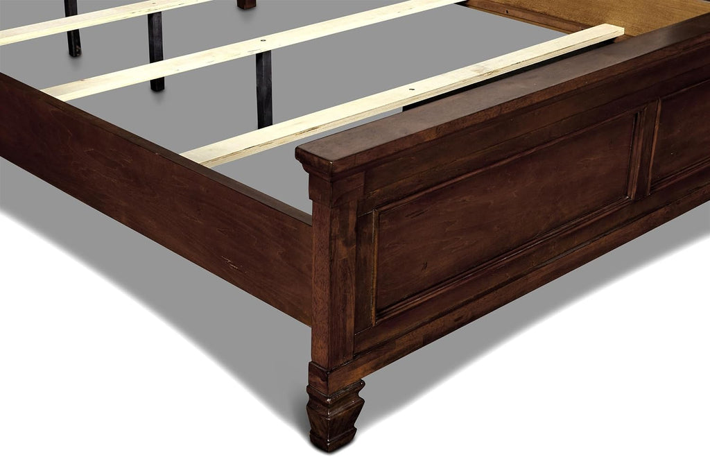 New Classic Furniture Tamarack 5/0 Solid Wood Queen Bed in Burnished Cherry