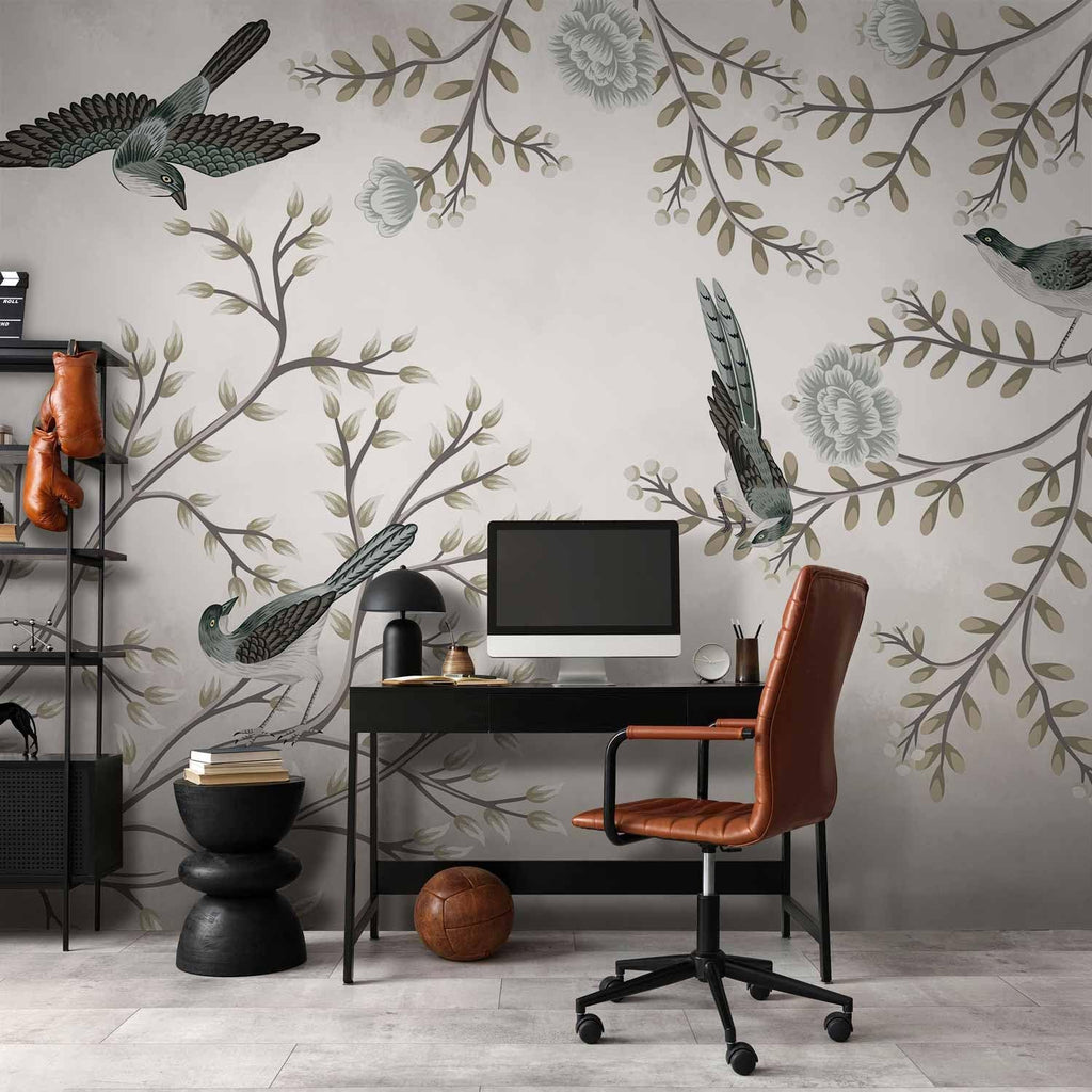 artgeist Premium Wall Mural Bird 157x110 in - Non-Woven Wallpaper Fleece Wall Decor Photo Print Picture Image Design Tree Flowers Nature b-C-10064-a-b