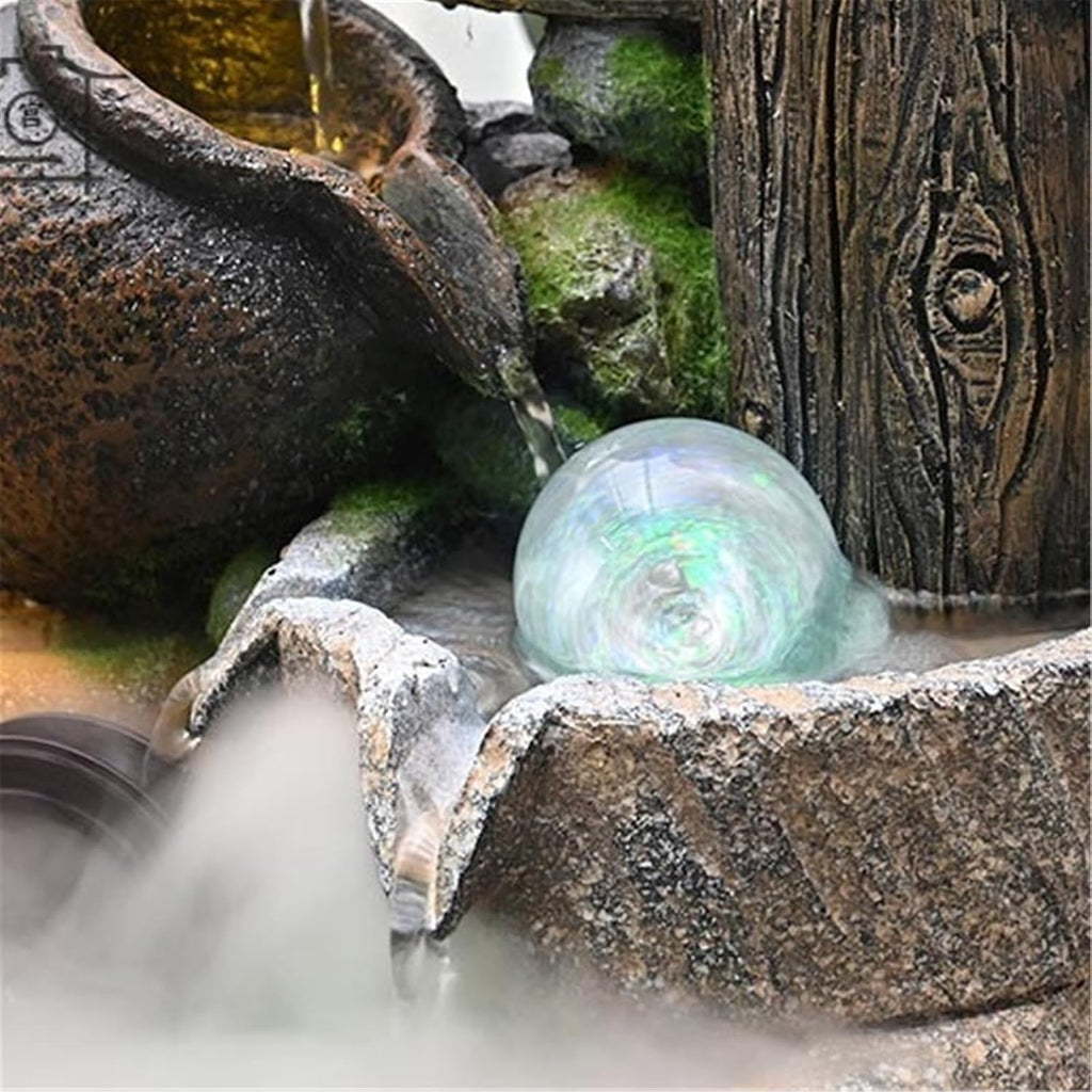 Tabletop Fountain Waterfall Desktop Fountains Rockery and Flowing Water Ornaments Circulating Waterscape Decoration