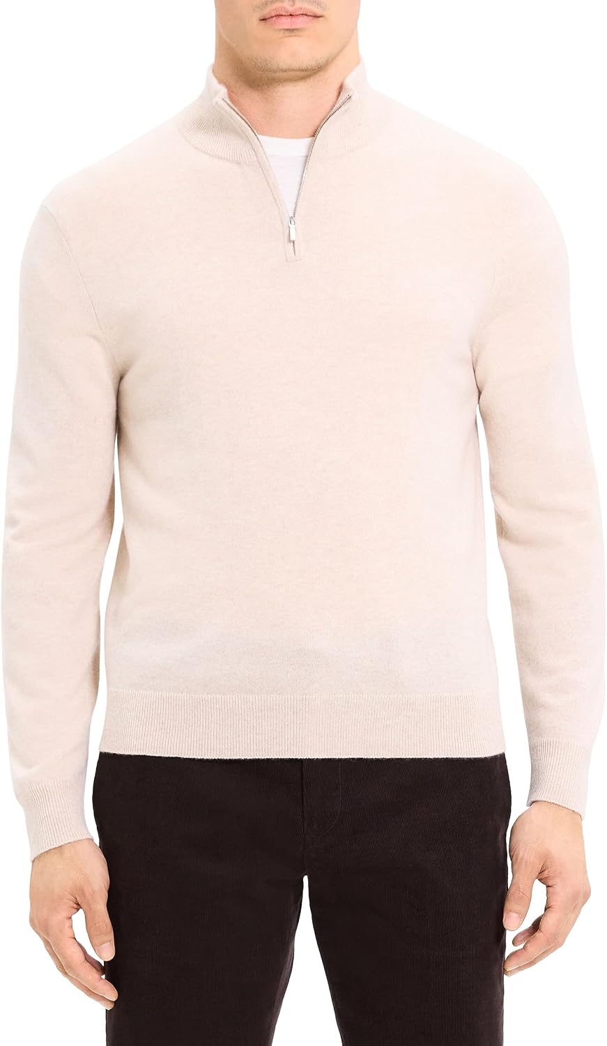 Theory Men's Hilles Quarterzip in Cashmere