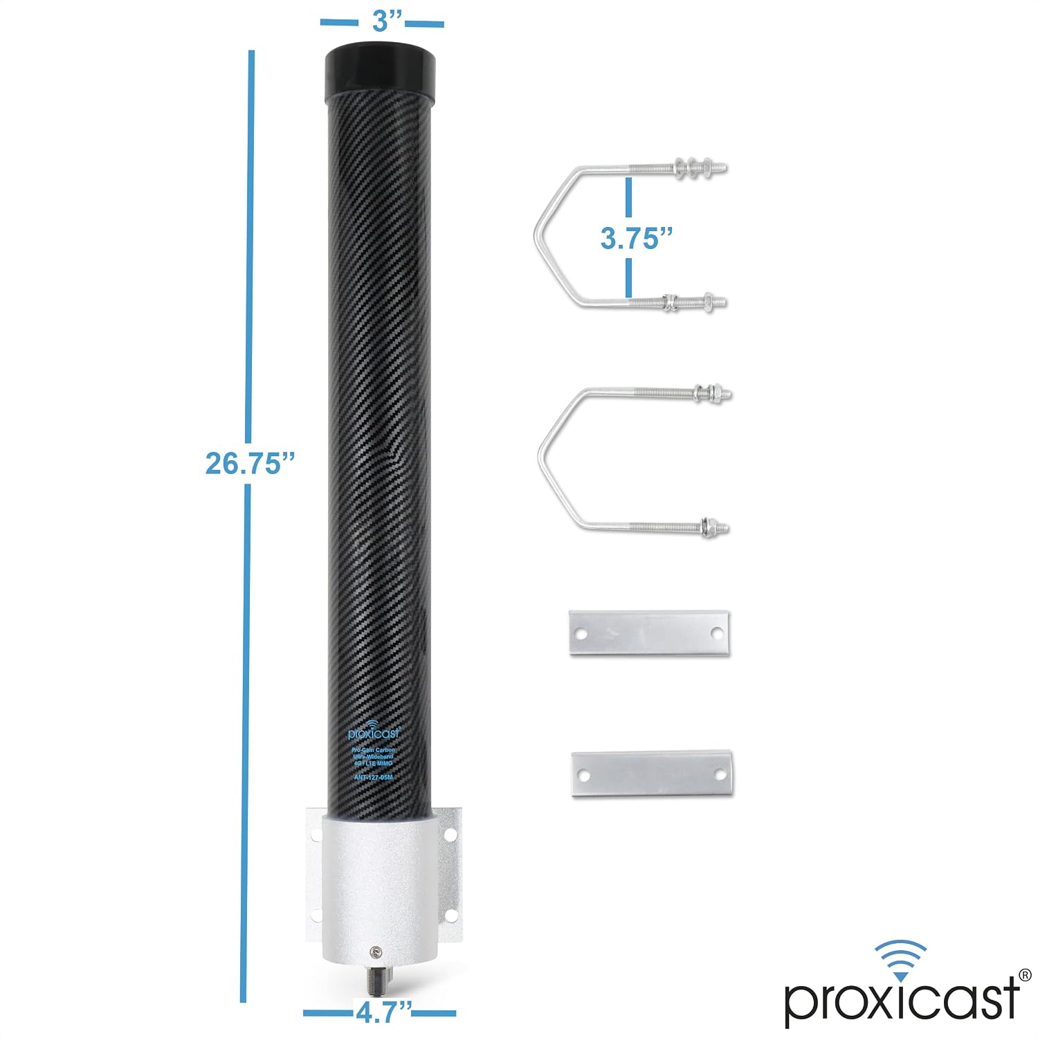 Proxicast Pro-Gain 4G / 5G MIMO Antenna - Wide-Band Omni-Directional for Cellular Modems & Routers on Verizon, AT&T, T-Mobile, Telus, Bell Canada, Rogers, Movistar, Telcel, Claro (ANT-127-05P Pearl)