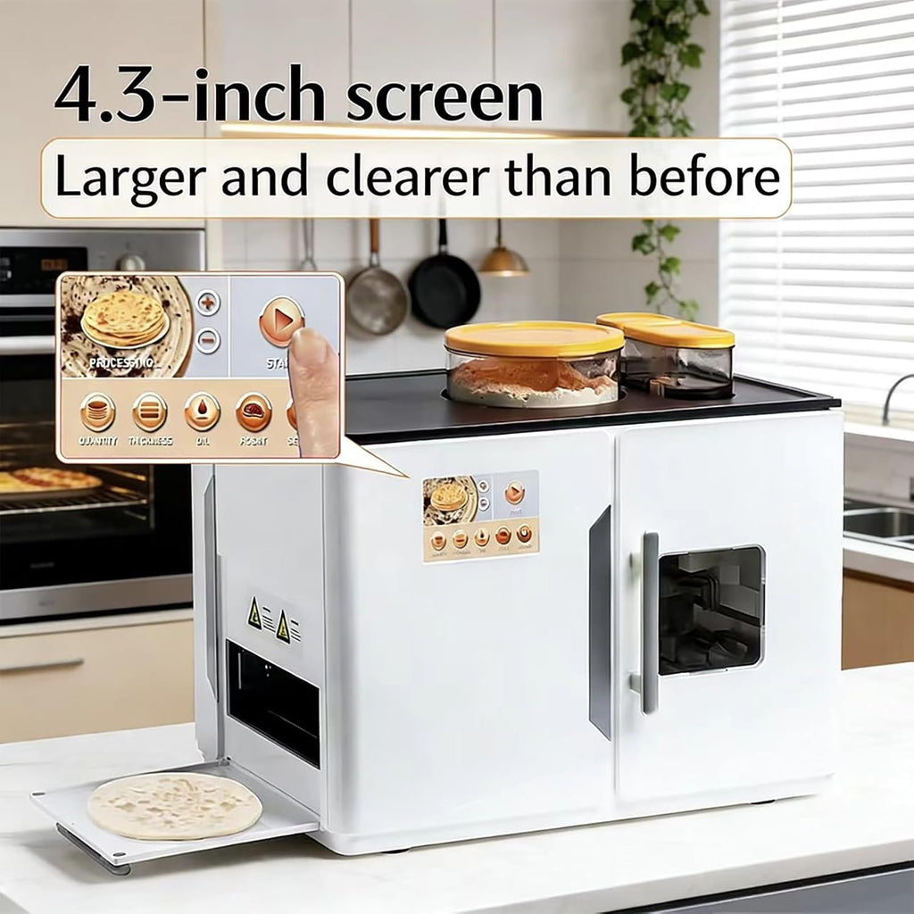 Fully Automatic Roti Chapati Maker Chapati Tortilla Pancake Flatbreads Pita Making Machine One Key to Make 20 Pcs/One Time for Chapati, Flour Tortilla, Dosa, Tawa