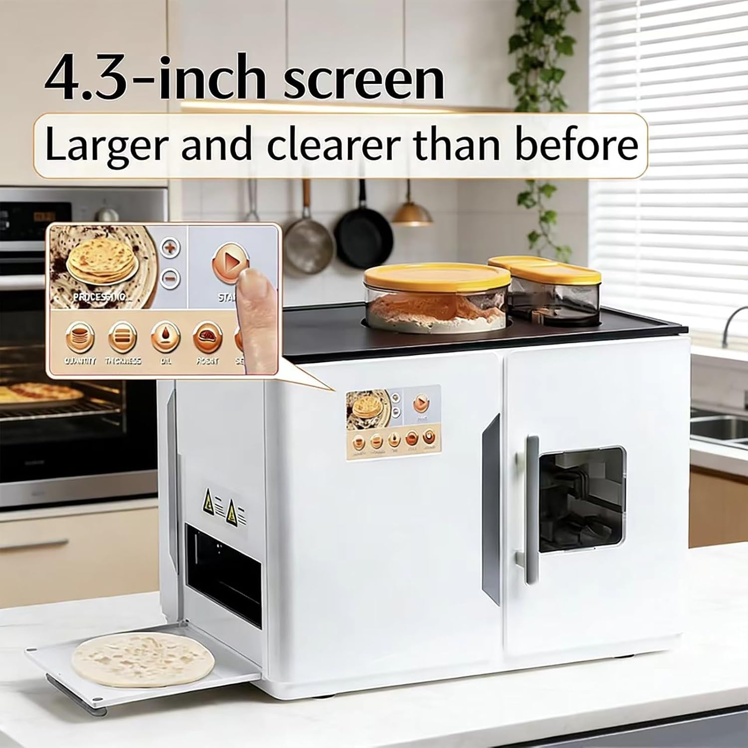 Fully Automatic Roti Chapati Maker Chapati Tortilla Pancake Flatbreads Pita Making Machine One Key to Make 20 Pcs/One Time for Chapati, Flour Tortilla, Dosa, Tawa