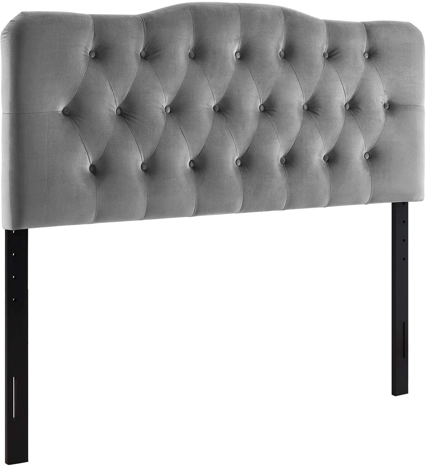 Modway Annabel Diamond Tufted Performance Velvet Queen Headboard in Gray
