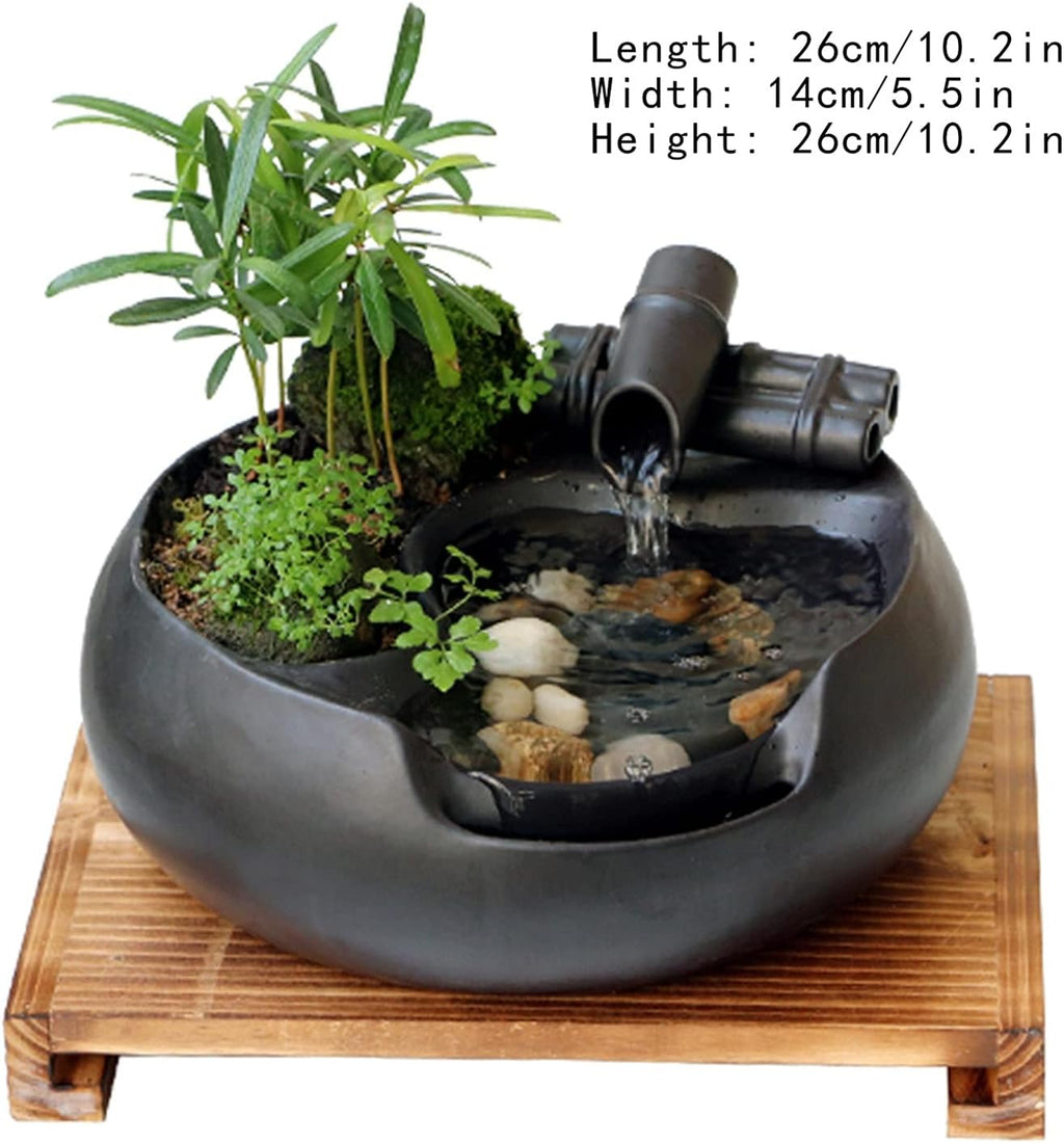 Desktop Fountain Tabletop Fountain Waterfall Desktop Electric Water Fountain Decor Indoor Outdoor Portable Tabletop Decorative Zen Meditation Waterfall Relaxation Indoor Tabletop Fountain