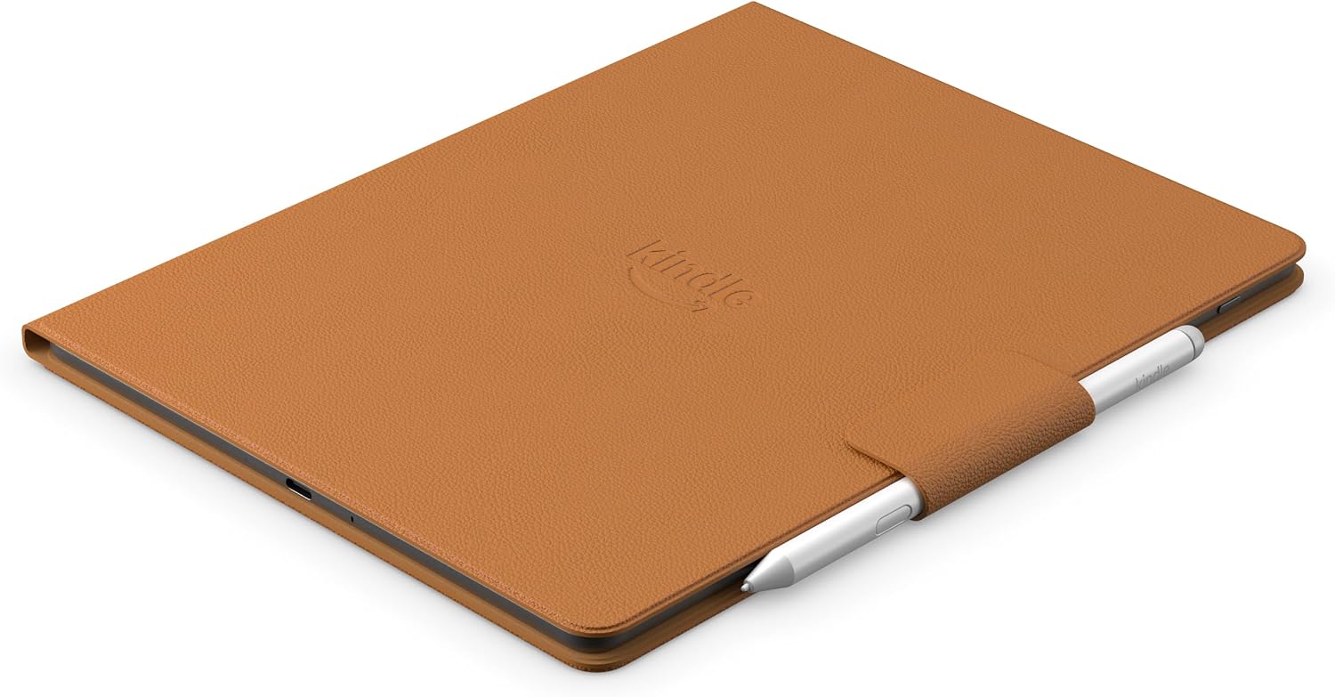 Introducing Amazon Kindle Scribe Executive Folio Cover with Magnetic Attach, Sleek Protective Case - Premium Leather