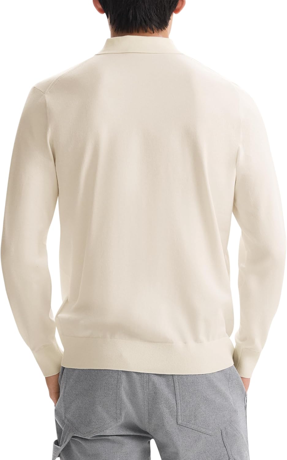 Theory Men's Goris Polo Long Sleeve in Light Bilen