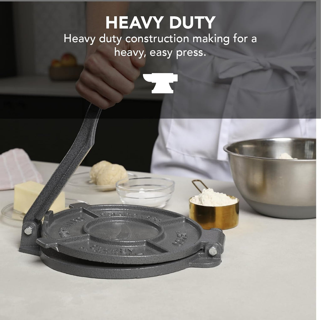 Alpha Living Tortilla Press – 8 Inch Cast Iron Quesadilla Maker – Heavy Duty Empanada Press-– Cast Iron Tortilla-Maker for Kitchen,Home Use,(Pack of 6)