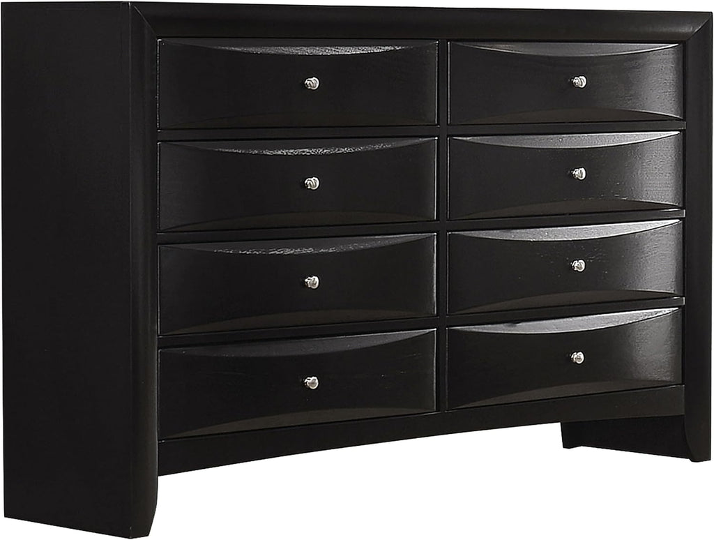 Coaster Home Furnishings Briana Transitional 4-Piece Bedroom Set Queen Size Storage Bookcase Bed Frame 56-inch Headboard Black 202701Q-S4