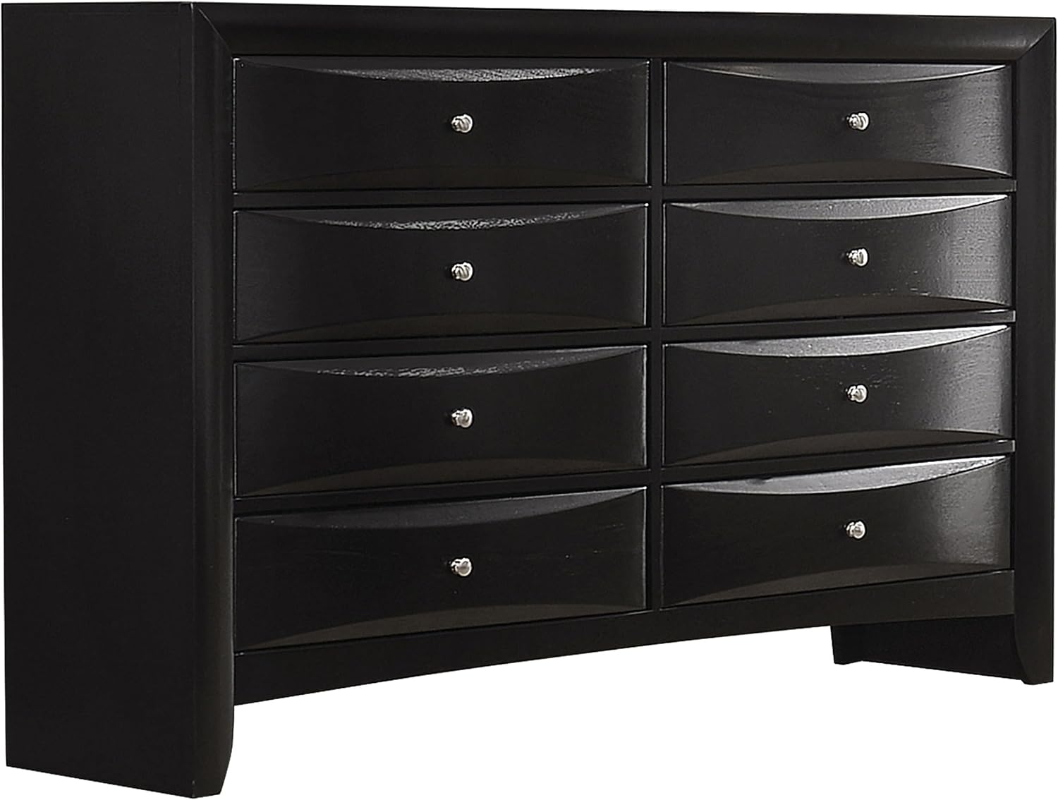 Coaster Home Furnishings Briana Transitional 4-Piece Bedroom Set Queen Size Storage Bookcase Bed Frame 56-inch Headboard Black 202701Q-S4